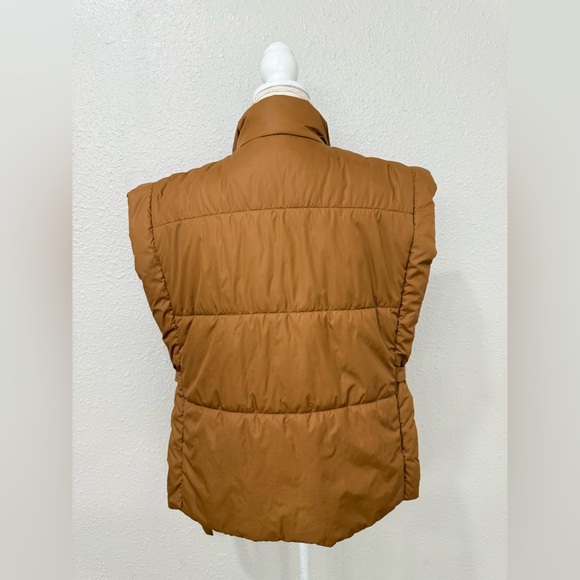 Anthropologie Pilcro Packable Nylon Brown Puffer Vest Side Ties OS. - Picture 6 of 10